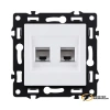 Розетка компьютерная rj45 двойная cat 6 Kollinger Asthetik белая матовая