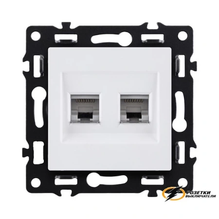 Розетка компьютерная rj45 двойная cat 6 Kollinger Asthetik белая матовая