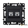 Розетка компьютерная rj45 двойная cat 6 Kollinger Asthetik черная матовая