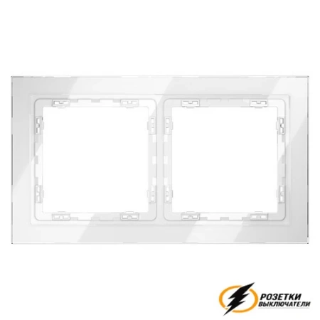Рамка 2 местная стекло Voltum S70 белая глянцевая VLS110200