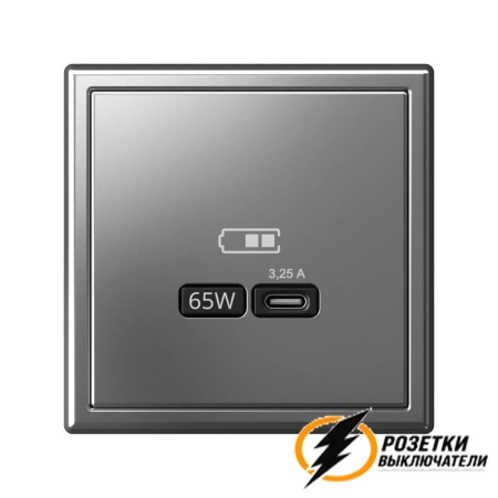 Зарядка USB 1 порта тип С 3250 mA ArtGallery сталь
