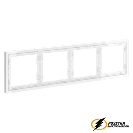 Рамка 4 местная Voltum S70 белая глянцевая VLS100400