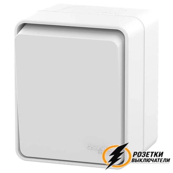 Звонковый выключатель накладной одноклавишный НО ip54 AtlasDesign Profi белый
