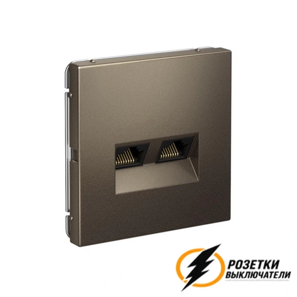 Компьютерная розетка rj45 двойная UTP cat 5e ArtGallery мокко