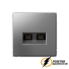 Компьютерная розетка rj45 двойная UTP cat 6 ArtGallery сталь