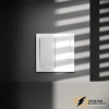 Выключатель проходной двухклавишный с подсветкой Voltum S70 белый матовый VLS020401