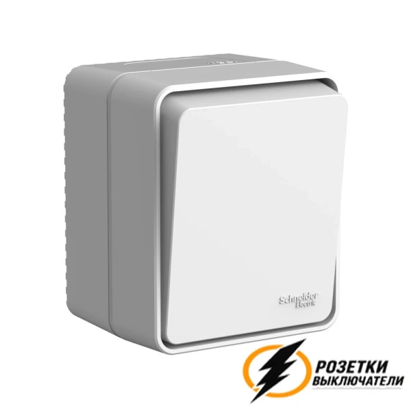 Звонковый выключатель накладной одноклавишный НО ip54 AtlasDesign Profi серый