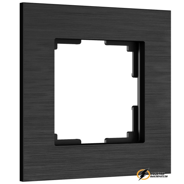 Рамка металлическая 1 местная Werkel АluMax черный алюминий