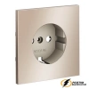 Накладка розетки с заземлением Voltum S70 Metal платина VLSM000609