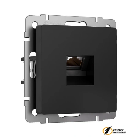 Розетка компьютерная rj45 cat 6 Werkel черная матовая