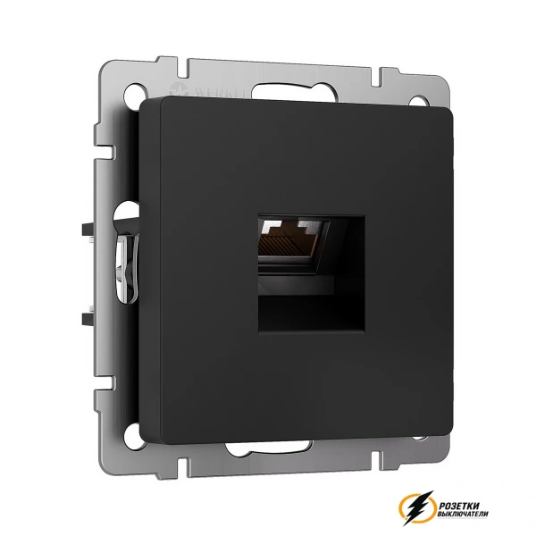 Розетка компьютерная rj45 cat 6 Werkel черная матовая