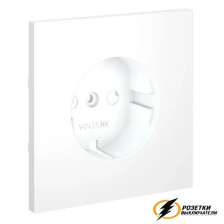 Накладка розетки с заземлением Voltum S70 белая матовая VLS000601