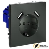 Розетка с USB зарядкой 2 порта, А 3,2 mA Voltum S70 титан VLS040405