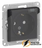 Розетка с прозрачной крышкой ip44 16а 250в AtlasDesign карбон