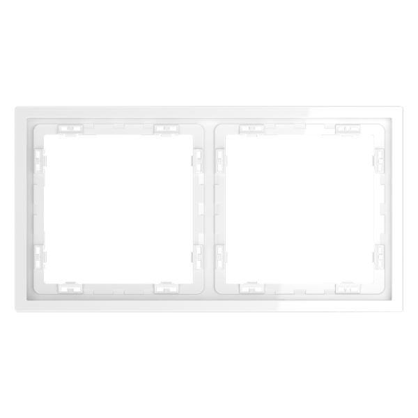 Рамка 2 местная Voltum S70 белая глянцевая VLS100200