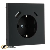 Розетка с USB зарядкой 2 порта А+C 3,4mA Liregus Modern черная