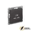 Зарядка USB 2 порта А+A 2,1 mA AtlasDesign базальт