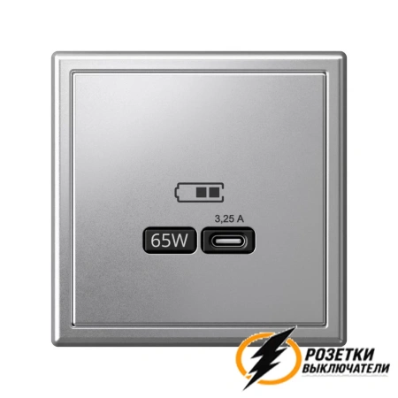 Зарядка USB 1 порта тип С 3250 mA ArtGallery алюминий