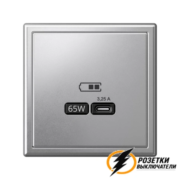 Зарядка USB 1 порта тип С 3250 mA ArtGallery алюминий
