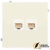 Розетка компьютерная rj45 двойная cat 6e Rikett кремовый сатин
