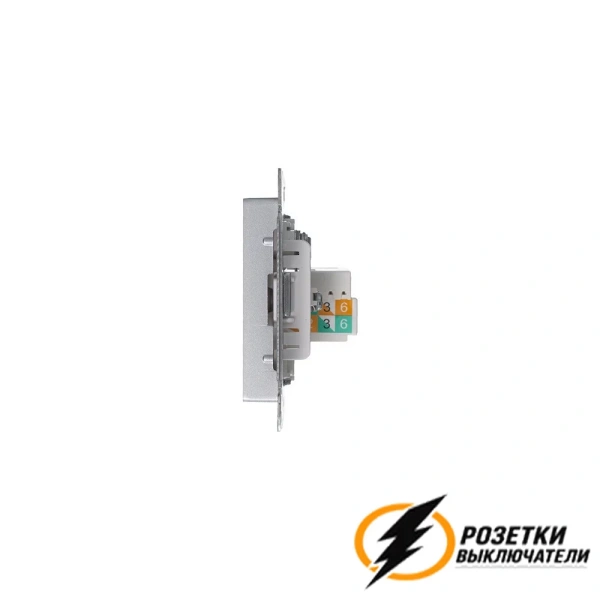 Розетка тв и интернет rj45 cat 6 AtlasDesign алюминий