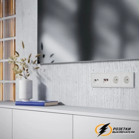 Накладка тв+интернет розетки Voltum S70 хлопок VLS002712