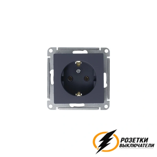 Розетка с заземлением 16а 250в AtlasDesign грифель