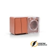 Розетка с выключателем двухлавишеым накладная ip54 16/10а 250в AtlasDesign Profi террактовая