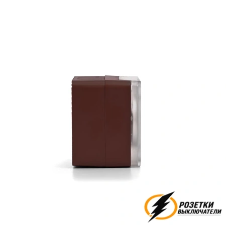 Розетка накладная с прозрачной крышкой ip54 16а 250в AtlasDesign Profi коричневая