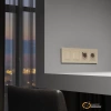 Рамка стеклянная 4 местная Werkel Senso шампань soft-touch