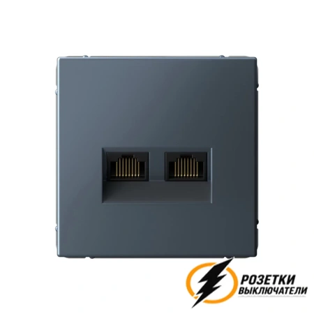 Компьютерная розетка rj45 двойная UTP cat 6 ArtGallery грифель