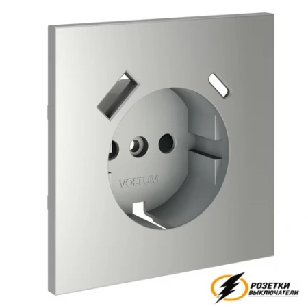 Накладка розетки зарядки тип А+C Voltum S70 сталь VLS001004