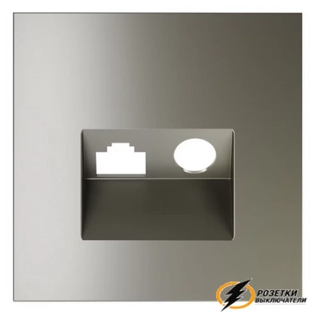 Накладка тв+интернет розетки Voltum S70 шелк VLS002703