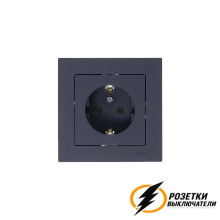 Розетка с заземлением 16а 250в AtlasDesign грифель