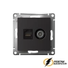 Розетка тв и интернет rj45 cat 6 AtlasDesign карбон