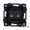 Розетка компьютерная rj45 двойная cat 6 Kollinger Aspekt черная
