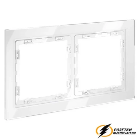 Рамка 2 местная стекло Voltum S70 белая глянцевая VLS110200