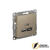 Зарядка USB 2 порта А+C 2,4 mA AtlasDesign шампань