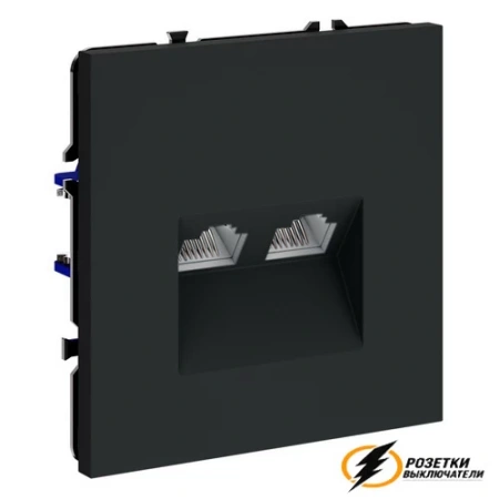 Розетка компьютерная rj45 двойная cat 6 Voltum S70 графит VLS060206