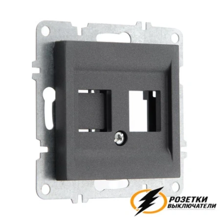 Розетка двойная ТВ + Internet rj45 cat 6 розетка Arvia антрацит