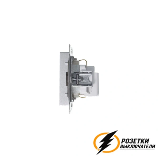 Розетка с заземлением со шторками 16а 250в AtlasDesign алюминий