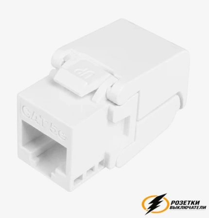 Розетка компьютерная rj45 двойная cat 5e Rikett белый сатин