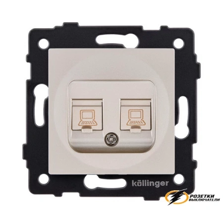 Розетка компьютерная rj45 двойная cat 5e Kollinger Aspekt золото