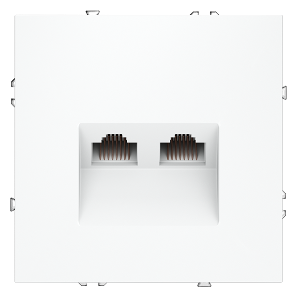 Розетка компьютерная rj45 двойная cat 6 Voltum S70 белая матовая VLS060201