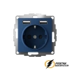 Розетка с USB зарядкой 2 порта А+A 2,4 mA AtlasDesign аквамарин