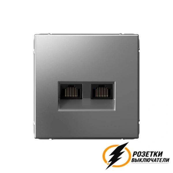 Компьютерная розетка rj45 двойная UTP cat 5e ArtGallery сталь