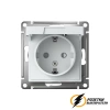 Розетка с белой крышкой ip20 16а 250в AtlasDesign лотос