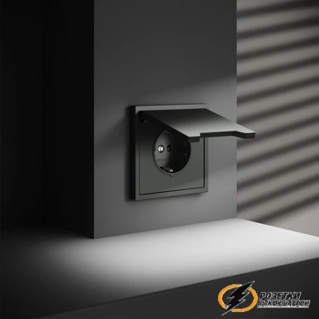 Розетка с крышкой ip40 16а 250в Voltum S70 титан VLS040305