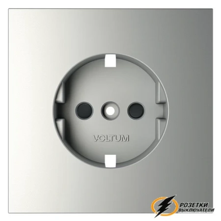 Накладка розетки со шторками Voltum S70 сталь VLS000704