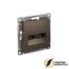 Компьютерная розетка rj45 UTP/FTP двойная cat 5e AtlasDesign мокко